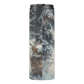 American Akita Hond Rijden Motorfiets Kerstmis Thermosbeker (Achterkant)