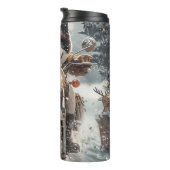 American Akita Hond Rijden Motorfiets Kerstmis Thermosbeker (Geroteerd rechts)