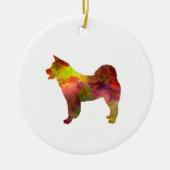 American Akita in watercolor Keramisch Ornament (Voorkant)