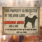 American akita Silhouette Funny Guard Dog Warning Raamsticker (Vel 2)