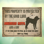 American akita Silhouette Funny Guard Dog Warning Raamsticker (Vel 3)