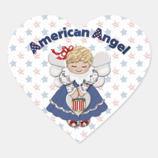 American Angel Hart Sticker