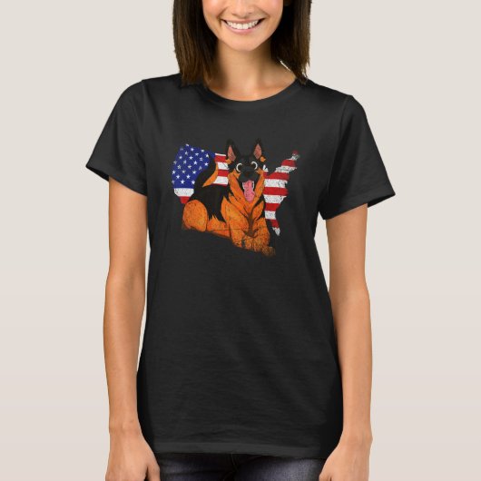 American Animal Dog German Shepherd T-shirt (Voorkant)