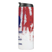 American Apple Stamp Custom Name Quote Teacher Thermosbeker (Geroteerd rechts)