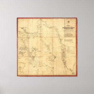 American Arctic Expedition Map (1853) Canvas Afdruk