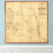 American Arctic Expedition Map (1853) Canvas Afdruk (Insitu (Houten vloer))