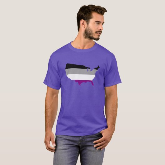 American asexuality pride map T-Shirt (Voorkant volledig)
