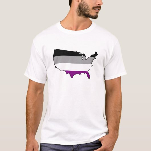 American asexuality pride map T-Shirt (Voorkant)