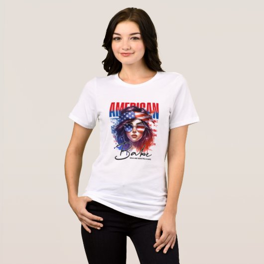 American Babe Patriot Design Tri-Blend Shirt (Voorkant volledig)