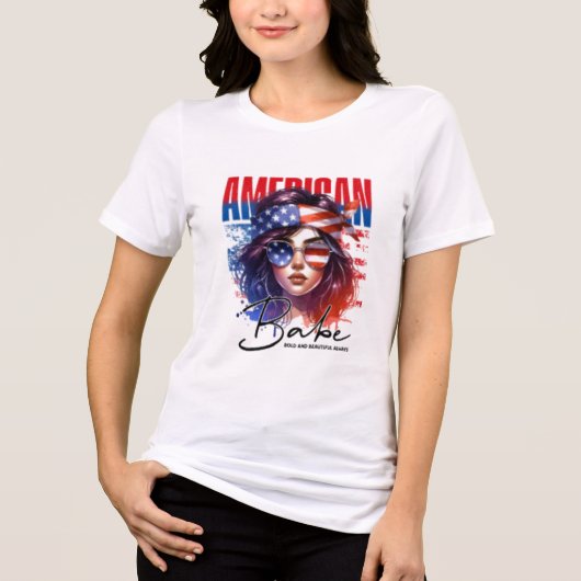 American Babe Patriot Design Tri-Blend Shirt (Voorkant)