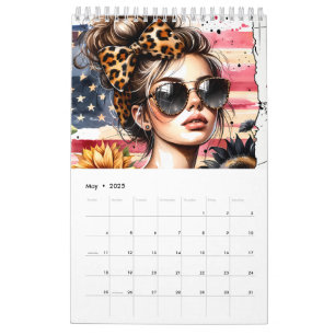 American Babe Patriottische Vrouw uit Amerika Kalender