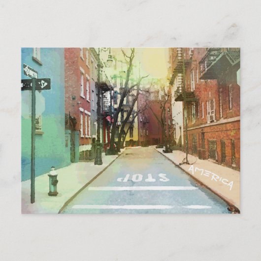 American Backstreets Scene Urban Pop Art Postcard Briefkaart (Voorkant)