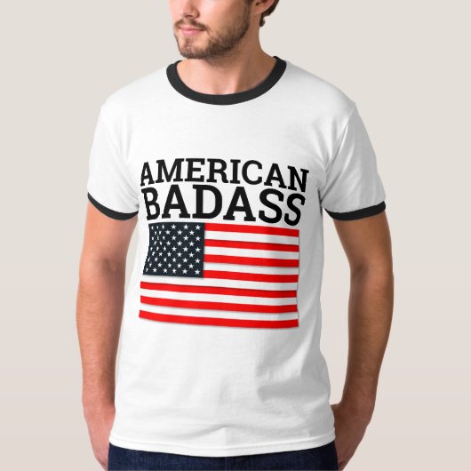 AMERICAN BADASS Conservative PATRIOTIC T-Shirts (Voorkant)