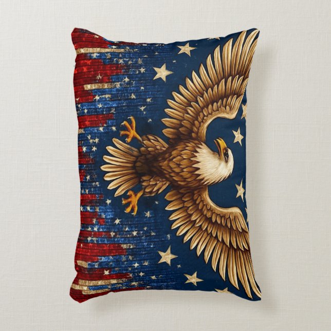 American Bald Eagle Accent Pillow - Patriottische  Kussen (Voorkant(Verticaal))