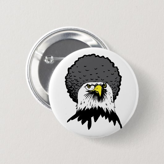American Bald Eagle Afro Funny Button Badge Pin (Voorkant /achterkant)