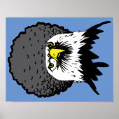 American Bald Eagle Afro Funny Poster Sign (Voorkant)