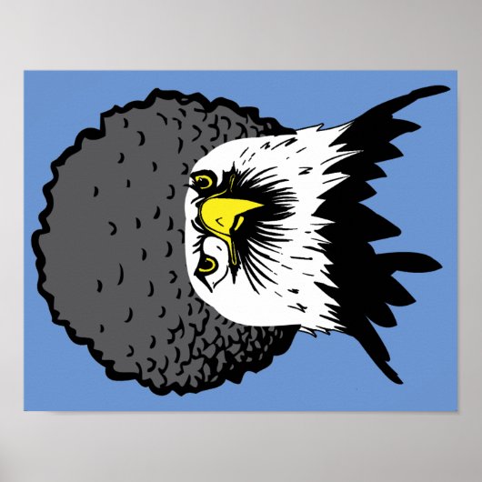 American Bald Eagle Afro Funny Poster Sign (Voorkant)