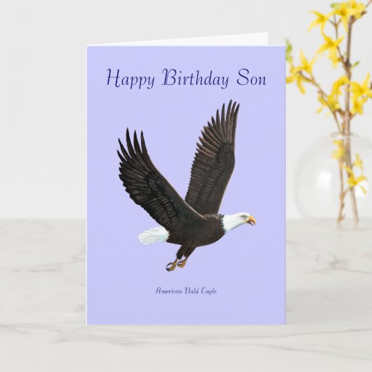 American Bald Eagle Birthday Kaart (Gele Bloem)