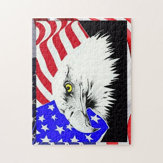 American Bald Eagle Drawing and Flag Puzzle Legpuzzel (Verticaal)