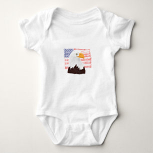 American Bald Eagle en Flag - transparant. Romper