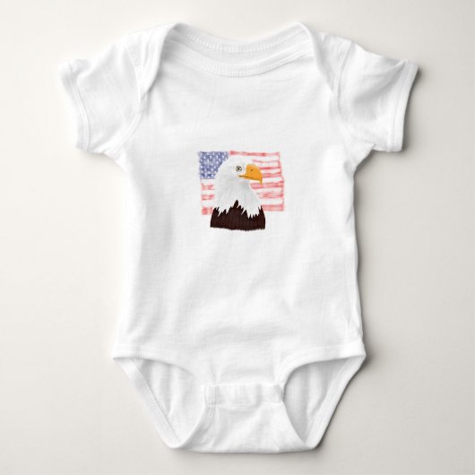 American Bald Eagle en Flag - transparant. Romper (Voorkant)