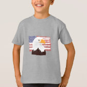 American Bald Eagle en Flag - transparant. T-shirt (Voorkant)