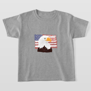 American Bald Eagle en Flag - transparant. T-shirt