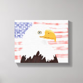 American Bald Eagle en Flag - transparant wit. Canvas Afdruk (Voorkant)