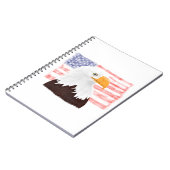 American Bald Eagle en Flag - transparant wit. Notitieboek (Linkerzijde)