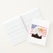 American Bald Eagle en Flag - transparant wit. Notitieboek (Binnen)