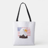 American Bald Eagle en Flag - transparant wit. Tote Bag (Achterkant)