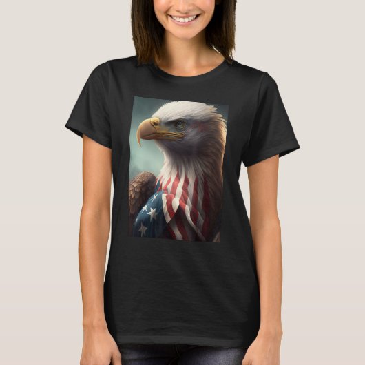 American Bald Eagle Eyes Flag Country 10 T-shirt (Voorkant)
