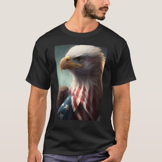 American Bald Eagle Eyes Flag Country 10 T-shirt (Voorkant)