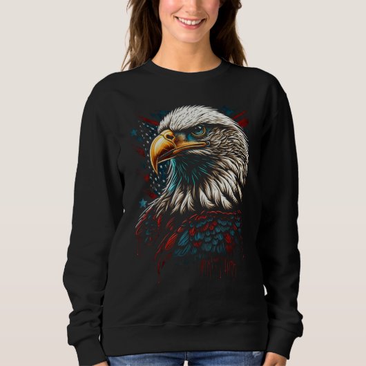 American Bald Eagle Eyes Flag Country 3 Trui (Voorkant)