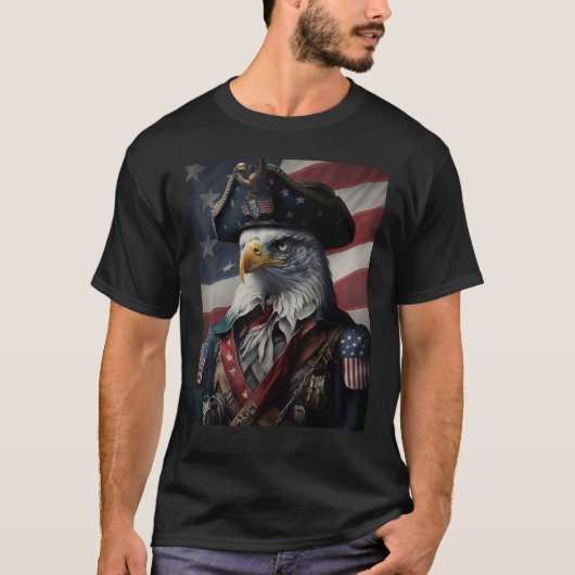 American Bald Eagle Eyes Flag Country 7 T-shirt (Voorkant)