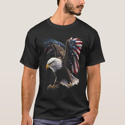 American Bald Eagle Eyes Flag Country 8 T-shirt (Voorkant)