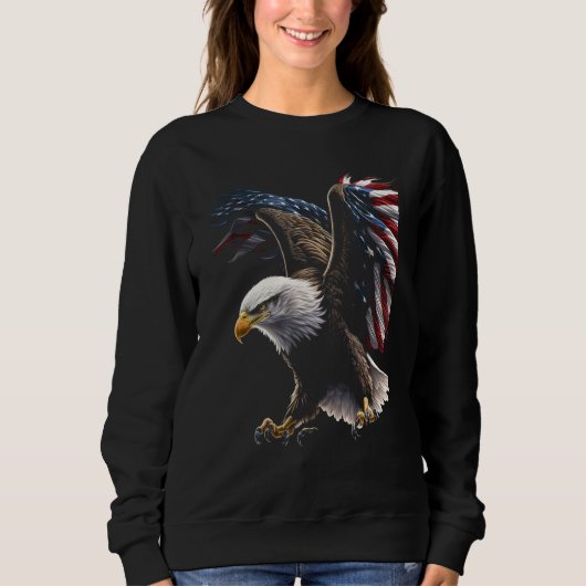 American Bald Eagle Eyes Flag Country 8 Trui (Voorkant)