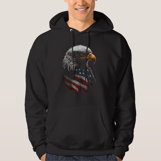 American Bald Eagle Eyes Flag Country 9 Hoodie (Voorkant)