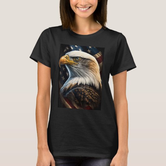 American Bald Eagle Eyes Flag Country T-shirt (Voorkant)