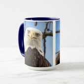 American Bald Eagle Face Wildlife Funny Blue Mok (Voorkant links)