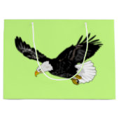 American Bald Eagle Flying Gift Bag - Uw kleuren Groot Cadeauzakje (Voorkant)