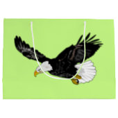American Bald Eagle Flying Gift Bag - Uw kleuren Groot Cadeauzakje (Achterkant)