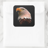 American Bald Eagle Head Vierkante Sticker (Tas)