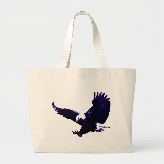 American Bald Eagle Landing Grote Tote Bag (Voorkant)