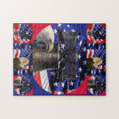 American Bald Eagle, Liberty Bell en Flag Puzzle Legpuzzel (Horizontaal)