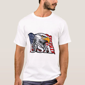 American Bald Eagle met Amerikaanse vlag - Patriot T-shirt