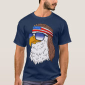 American Bald Eagle Mullet 4 juli Funny USA T-shirt (Voorkant)