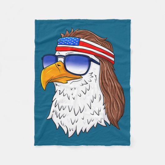 American Bald Eagle Mullet 4th Of July Funny Usa  Fleece Deken (Voorkant)