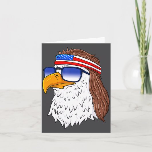 American Bald Eagle Mullet 4th Of July Funny Usa  Kaart (Voorkant)