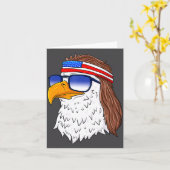 American Bald Eagle Mullet 4th Of July Funny Usa  Kaart (Gele Bloem)